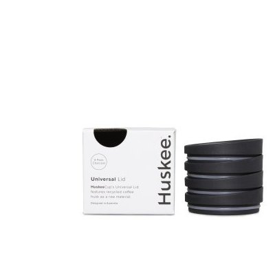 HUSKEE CUP CHARCOAL UNIVERSEAL  LID (4 Pieces)